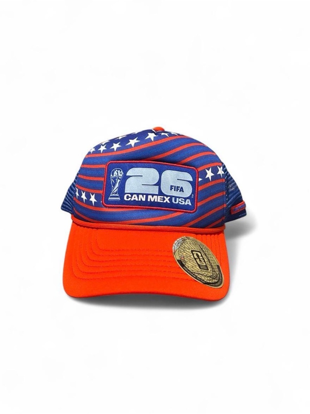 FIFA 26 CAN MEX USA Patch soccer Hat - Blue & Orange